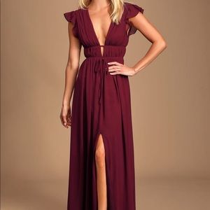 Formal Burgundy Maxi Dress